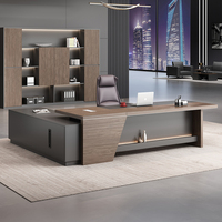 Bureau de direction en bois moderne HongQiao au design rétro classique, extensible et modulaire, mobilier de bureau pour PDG et managers, style industriel