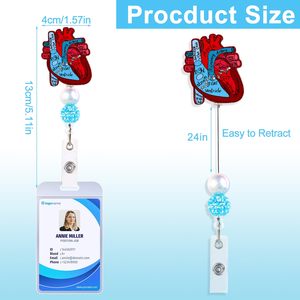 Tim Huy Hiệu Reel Tim Có Thể Thu Vào Id Chủ Thẻ Vui Giải Phẫu Y Tá Tên Tag Alligator <span class=keywords><strong>Clip</strong></span> Cho Bác Sĩ Y Khoa Sinh Viên - Product Image 2