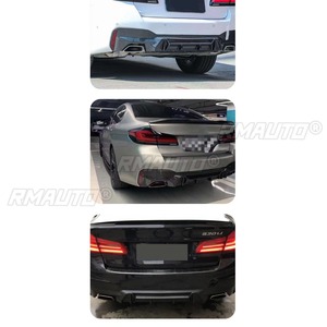 Diffuseur de pare-chocs arrière noir brillant pour BMW Série 5 G30 G38 2018+ - Pièce de modification pour kit carrosserie - Product Image 6