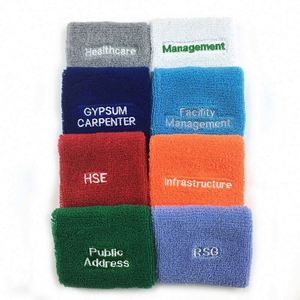 ผ้ารัดข้อมือเทนนิสแบบสปอร์ตผ้าเทอร์รี่คอตตอนสั่งทำแบรนด์ส่วนตัว ปักลาย ซับเหงื่อ - Product Image 1