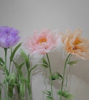 Promotion Populaire : Fleurs de pivoine artificielles géantes en soie et organza, ouvrables et refermables, avec support, pour décoration de scène de mariage et vitrine
