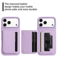 Étui de téléphone multifonctionnel en cuir PU avec fente pour cartes pour iPhone 17 Pro Max, étui portefeuille magnétique pour la série Samsung