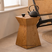 Table basse et tabouret bas en bois massif, style rétro, design sculpté en racine d'arbre, origine Chine
