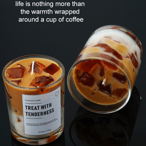 Candela Profumata Creativa in Cera di Soia Senza Fumo, Aroma Originale di Caffè Latte Ghiacciato, Decorazione per la Casa - Product Image 4