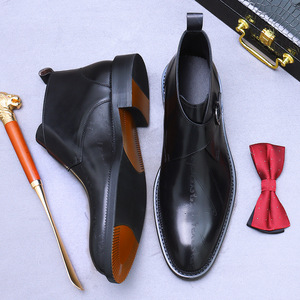 Botas de Invierno-Primavera para Hombre, de Cuero Resistente, con Forro Grueso, Hebillas y Detalles de Cuero Utilitario - Product Image 4