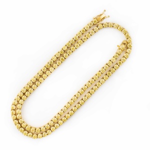 Luxus Hip Hop Schmuck Halskette 925 Sterling Silber <span class=keywords><strong>GOLD</strong></span> YELLOW farbige Moissan ite Tennis Kette - Product Image 2