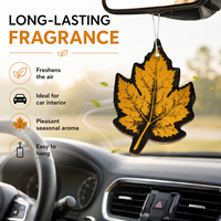 Désodorisant de voiture personnalisé en forme de feuille d'érable, parfum naturel longue durée, ornement en papier parfumé avec boîte de présentation
