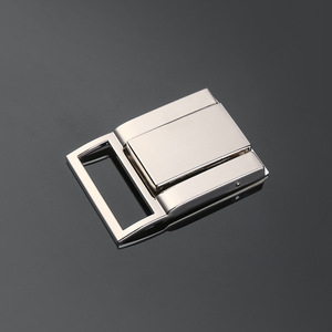 Hebilla de cinturón de placa metálica de 35 mm, aleación plateada y negra para bolsos y accesorios de ropa - Product Image 1