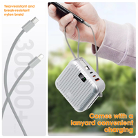 Power Bank Portabel, 10000mAh, Pengisian Cepat PD 22.5W, Kabel Ganda Terintegrasi, Layar Digital LED, Paket Baterai Multi-port Output
