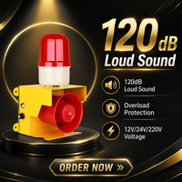 LED Alarm System 12V/24V/220V/380V 120dB Rotating Strobe Warning Light IP55 Waterproof Security Fire Home Overload Protection