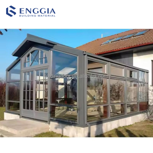 ENGGIA Abri de jardin en verre avec cadre en aluminium, véranda d'hiver, jardins d'hiver, véranda en aluminium rétractable sur mesure - Product Image 4