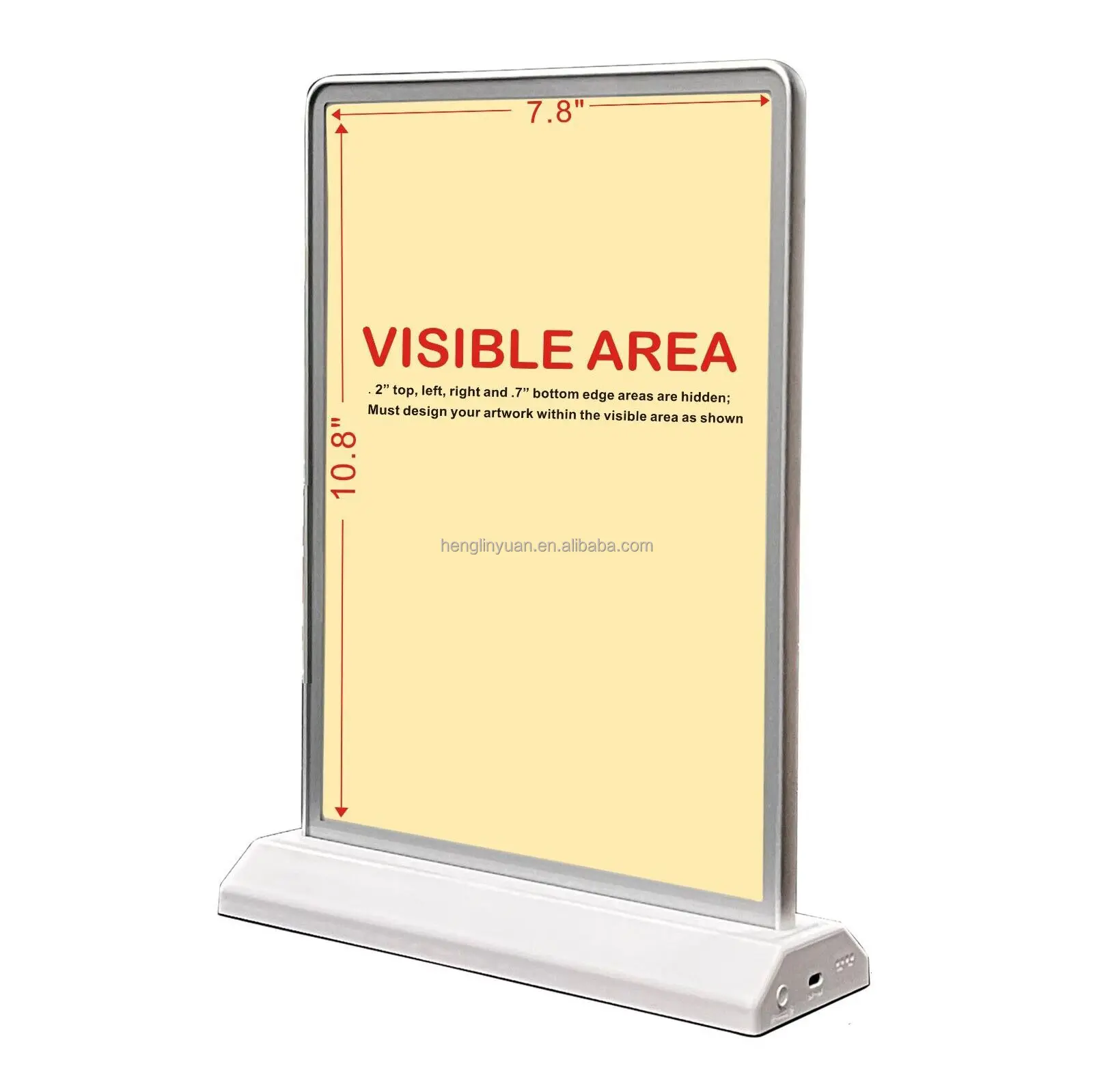 Oplaadbare A4 Desktop Reclame Lichtbak Acryl Knipperende Led Tafel Menu Restaurant Kaart Display Houder Stand