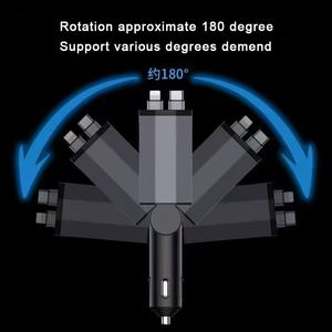 120W nuevo cargador de coche retráctil rápido 4 en 1 PANTALLA Digital LED tipo C cargador PD ajuste de dirección QC3.0 cargador para teléfono - Product Image 5