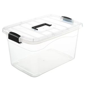 Plastic <b>Storage</b> <b>Box</b> Rectangle <b>Stackable</b> With Lid 7L 8L 10L 13L 18L 21L For Desktop Kitchen Cosmetic Organizing - Product Image 5