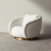 Fauteuil pivotant d'appoint de luxe nordique, mobilier moderne pour salon, chambre à coucher, canapé en forme de L pour la maison, l'hôtel, l'appartement