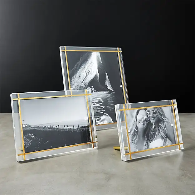 Marcos de fotos de acrílico para cajas de sombra, exhibidor coleccionable montado en la pared personalizado de fábrica