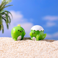 Mainan Resin Dinosaurus Mini Lucu Warna Pastel Kawaii DIY Dekorasi Meja Boneka Hewan Lembut Hadiah