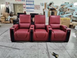 베스트 셀러 다기능 VIP 극장 의자 가벼운 컵 홀더가있는 정품 가죽 전기 파워 안락 의자 홈 시어터 소파 - Product Image 2