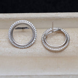 Aretes de Plata S925, Mármol de Lujo, 14.5mm, 4785, Perla, Accesorios para DIY, Base Vacía para Joyería - Product Image 5