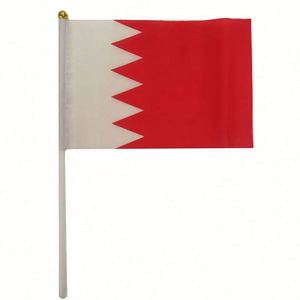 Wholesale Polyester Digital Printing Customized Size Promotional Bahrain Hand Held <b>Flag</b> for Competition Support Team Activities - Product Image 3