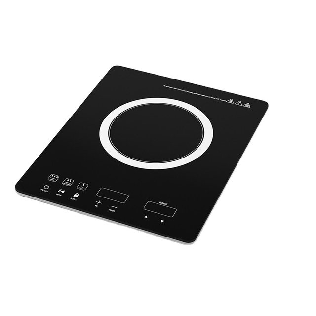 Portable Slim Electric Induction Cooktop 2200W Black Crystal Plate Waterproof Dutch Language Support Household Commercial Use