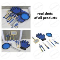 8 paquets d'outils de toilettage bleus pour animaux de compagnie, ciseaux, brosse d'épilation, peigne, coupe-ongles pour chiens et chats