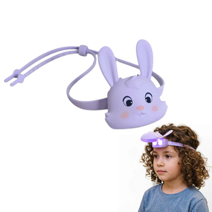 Lampe <span class=keywords><strong>frontale</strong></span> LED rechargeable en silicone en forme de lapin pour enfants, cadeau mignon et créatif, idéale en cas d'urgence - Product Image 1