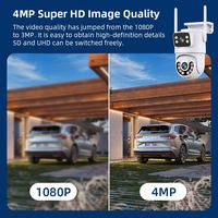 Kamera Keamanan PTZ Nirkabel ICSEE 6MP Murah, Sensor CMOS Lensa Ganda, Deteksi Gerakan, Tahan Air IP66, Kamera Dome
