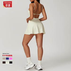 Jupe en tricot respirante pour femme Disko Sport avec rembourrage de soutien-gorge, couleur unie, robe de golf, de yoga et de tennis DLT8676 - Product Image 1