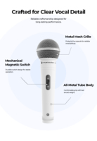 Microphone vocal dynamique supercardioïde Musiccube G-10S, micro filaire portable pour performance scénique, karaoké, enregistrement en direct