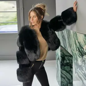 Hangat Musim Dingin 3XL Jaket Bulu Palsu Ukuran Plus 7 Warna Mantel Bulu Imitasi untuk Wanita Trendi