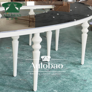 White Iron Metal Frame Eye Shape <strong>Memorial</strong> Hotel Furniture Serpentine <strong>Wedding</strong> <strong>Table</strong> - Product Image 5