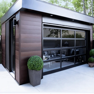 <span class=keywords><strong>Porte</strong></span> <span class=keywords><strong>de</strong></span> <span class=keywords><strong>garage</strong></span> sectionnelle automatique moderne en aluminium blanc argenté avec cadre en alliage et verre givré, étanche - Product Image 5