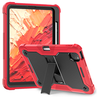 Coque hybride antichoc avec découpes de précision, coins surélevés, rangement pour stylet, support pliable pour iPad Pro 11, étui de protection
