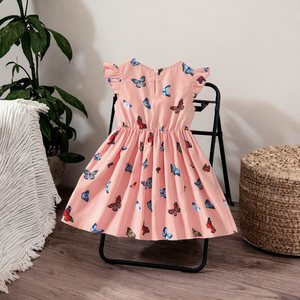 Vestido de Fiesta Infantil Childrenfly, Nuevo, Verano, Tafetán, Estampado de Mariposas, Princesa, Niñas de 6, 7 y 8 Años, Vintage, Sin Hombros, Encaje, Color Sólido - Product Image 2