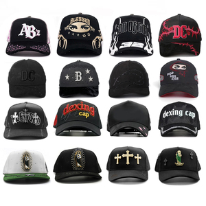 Casquette de Baseball 5 Panneaux en Stock « A-Frame » X Corridos Tumbados, Casquette Trucker en Daim à Large Bord avec Strass et Chrome, Gorra de Barbier - Product Image 2