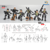 1 paquet de figurines militaires en blister, soldats des forces spéciales avec armes, jouet d'assemblage en plastique DIY, jouet d'armée STEM, cadeau pour enfants