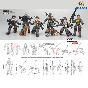 Confezione <span class=keywords><strong>da</strong></span> 1 confezione blister di <span class=keywords><strong>action</strong></span> <span class=keywords><strong>figure</strong></span> militari, soldati delle forze speciali con armi, giocattolo in plastica <span class=keywords><strong>da</strong></span> assemblare, regalo STEM per bambini - Product Image 6