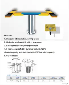 Dengshu 4T Inground Single Post Lift dengan CE Diakui.