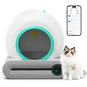 Limpiador de arena para gatos totalmente automático, limpiador de arena para gatos eléctrico inteligente de autolimpieza de gran espacio