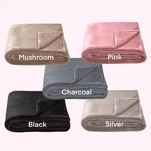 Lightweight Super Soft Cozy Luxury Custom Embroidered Fleece Throw Blanket Bed Blanket With Name Logo