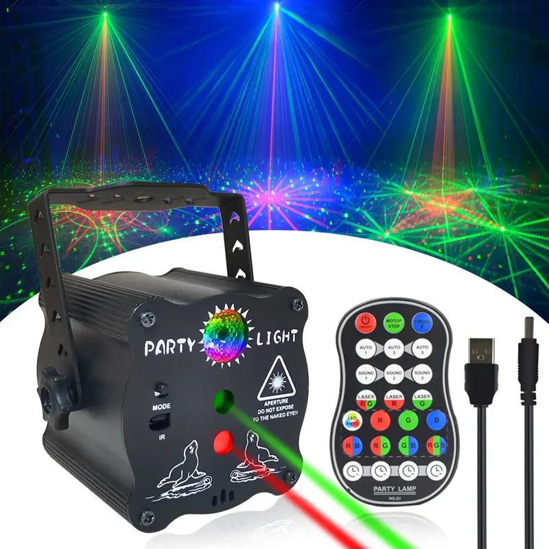 Luz Led estroboscópica de escenario para fiesta, proyector de luces Led RGB con activación por sonido y USB para DJ y discotecas