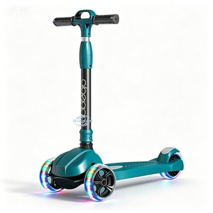 Patinete de 3 Ruedas para Niños, Azul, Altura Ajustable, con Ruedas Luminosas, Cuerpo de Plástico, Freno Trasero, para Niños de 3 a 6 Años, Uso en Exteriores - Product Image 6