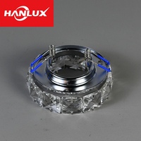 Cadre de luminaire encastré moderne amovible GU10 MR16 en or chromé, cristal et fer plaqué pour éclairage intérieur