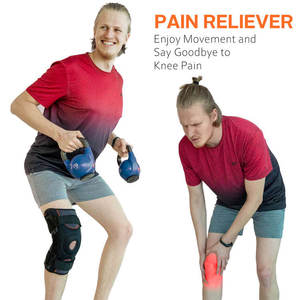 Genouillère articulée réglable en néoprène avec coussinet de gel rotulien ouvert, stabilisateurs latéraux à ressort et compression pour soulager les douleurs au genou chez l'adulte - Product Image 6