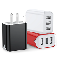 Chargeur USB Schitec US EU AU UK Multi Plug 3 Ports Charge rapide QC3.0 18W Chargeur mural USB pour téléphone portable