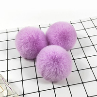 Pompon en vraie fourrure de lapin avec bande élastique pour pendentifs DIY, ornements, cadeaux et jouets pour animaux – Vente chaude en usine