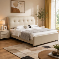 Lit double luxueux de style européen, design moderne, tailles Queen, King, Full, confortable et durable.