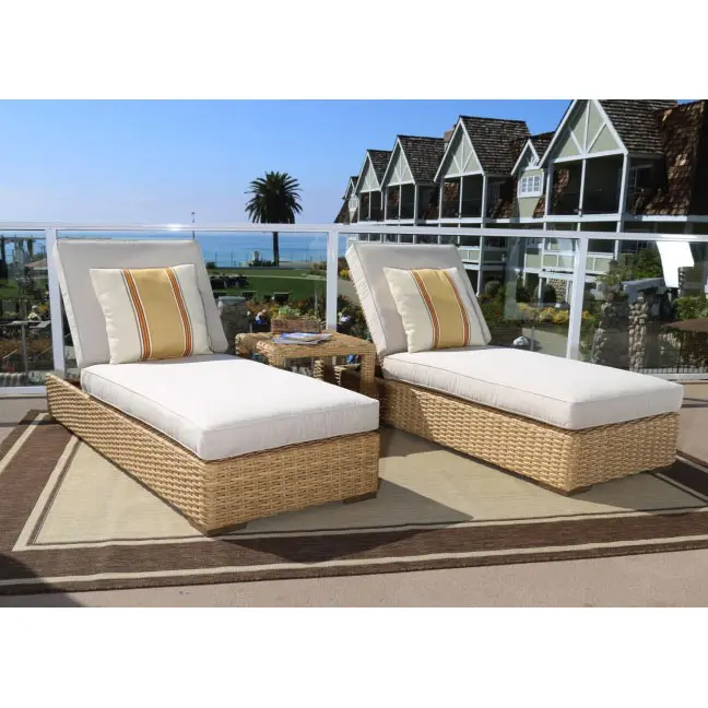 Lassic-cama de día rectangular de ratán para exteriores, conjunto de muebles de playa, tumbona