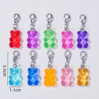 Harz Schöne Kunststoff Kleine Teddybären Schlüssel bund Anhänger Süßigkeiten Farbe Teddybären Großhandel Bär Charms für Schmuck herstellung Anhänger